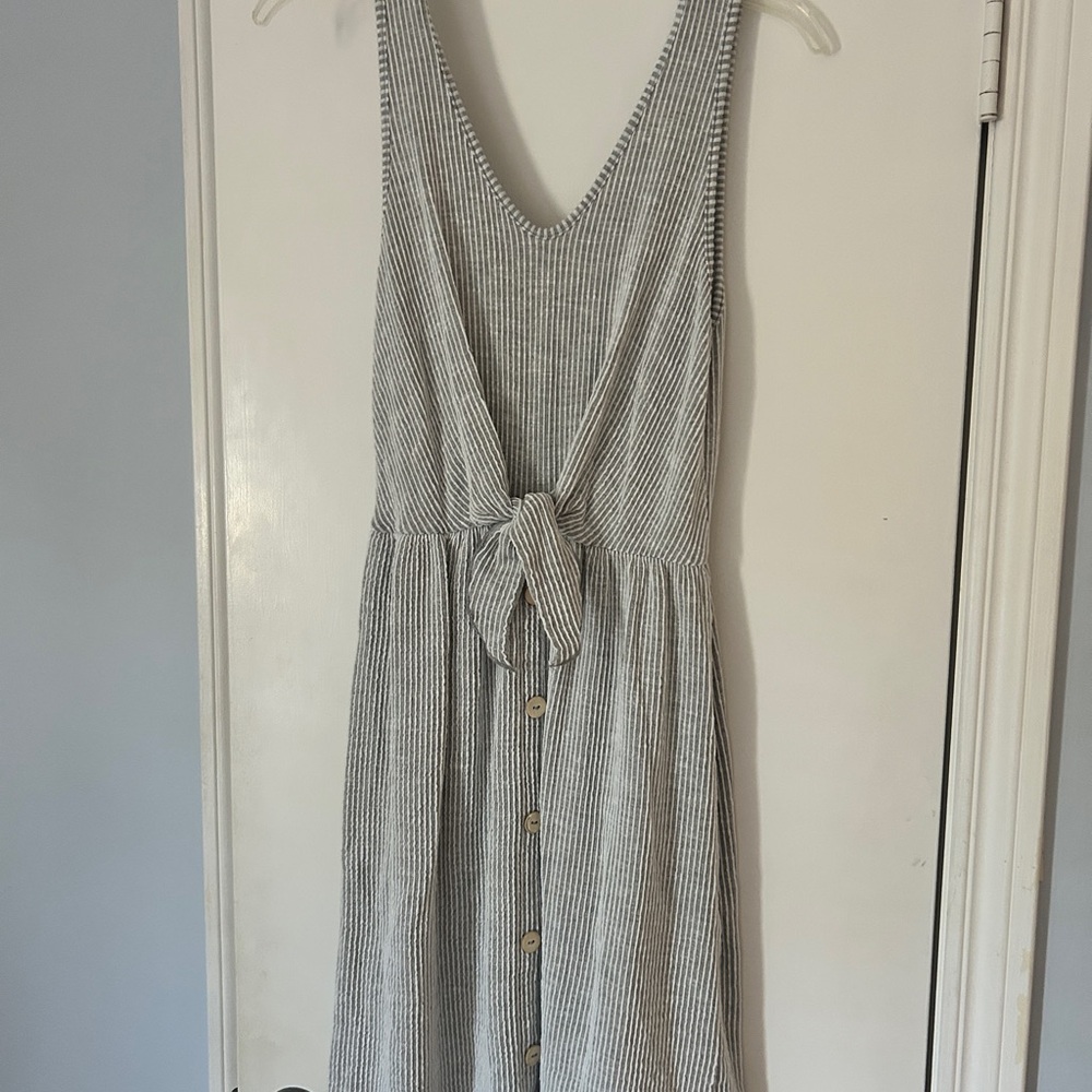 Striped Sleeveless Button-Down Dress